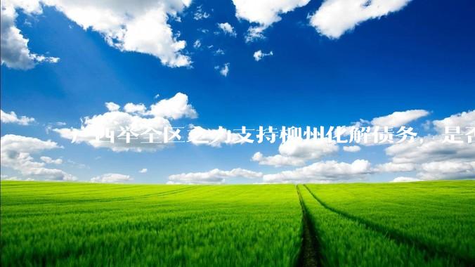 广西举全区之力支持柳州化解债务，是否意味着***隐性债务正受到越来越多的重视？