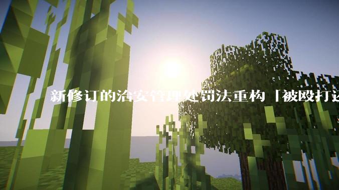 新修订的治安管理处罚法重构「被殴打还手即互殴」的认定标准，明确正当防卫免处罚，怎样从法律角度解读？